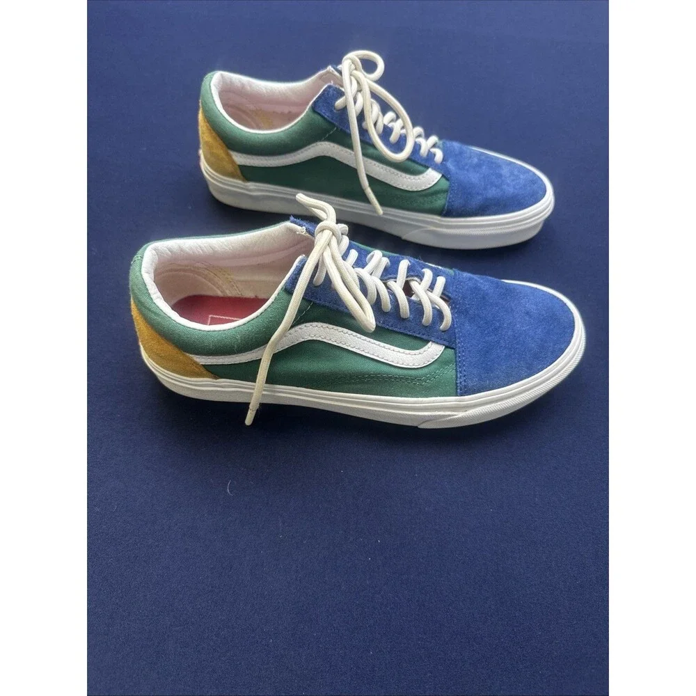 Vans Old Skool Yacht Club Blue Green Yellow Red Skate Shoes sz 9. 5 men 8